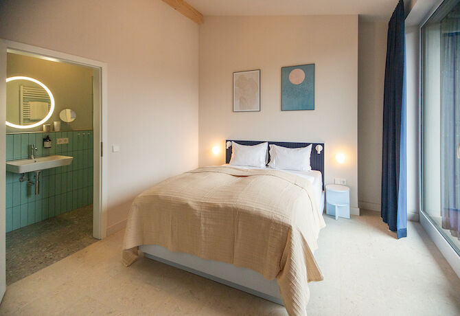 Stuub Schluchsee Apartment Schlafzimmer Bett